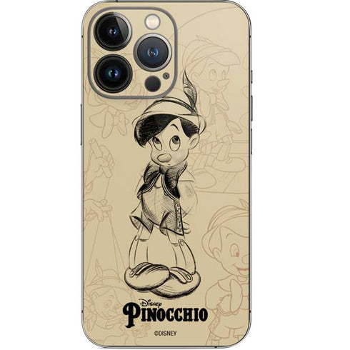 Disney Pinocchio Sketches Portrait iPhone 14 Pro Skin